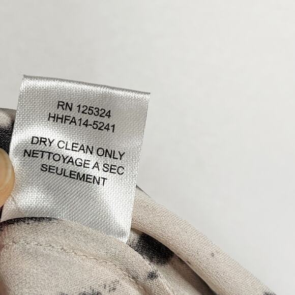 Haute Hippie Small S Silk Zebra Printed Long Sleeve Blouse Sequin Buff Black - Picture 12 of 15